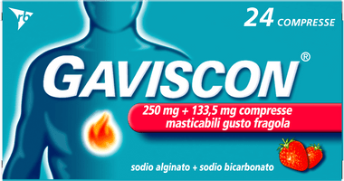 Gaviscon Trattamento contro il bruciore di stomaco occasionale Gusto Fragola 250 mg + 133,5 mg 24 compresse masticabili